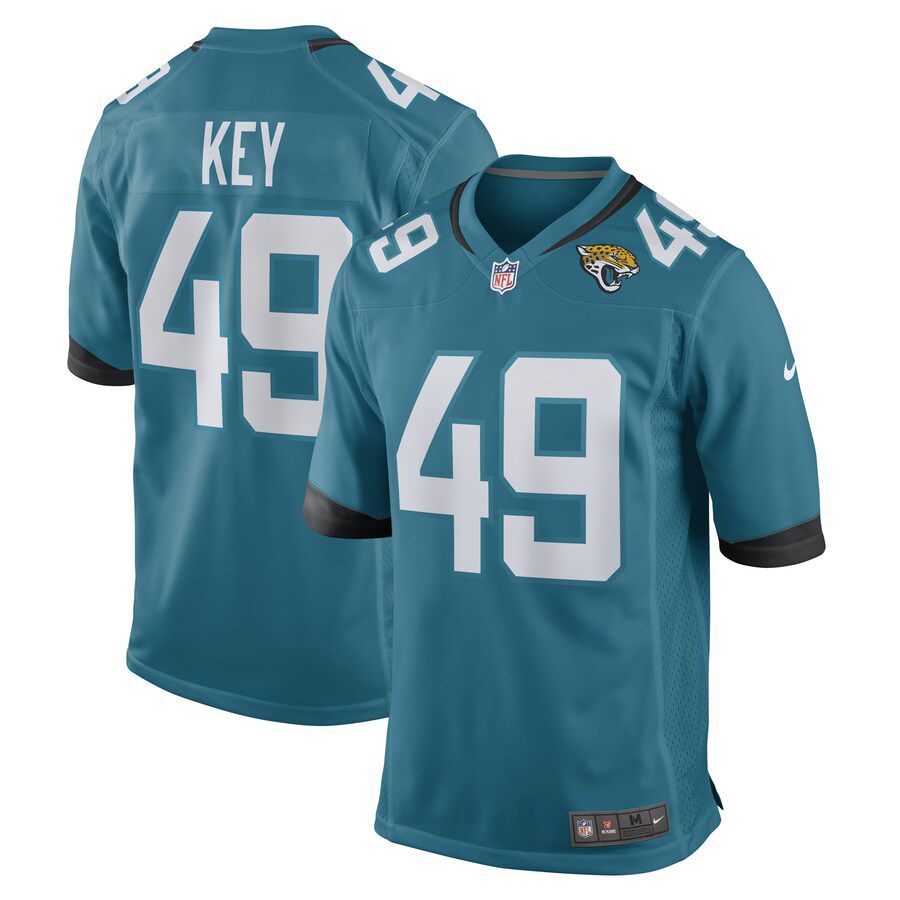 Men Jacksonville Jaguars 49 Arden Key Nike Teal Game Player NFL Jersey